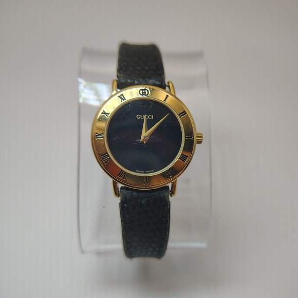 Vintage Authentic GUCCI 3001L SWISS Women's Quartz Watch‎ Lizard Leather Band - Picture 1 of 13